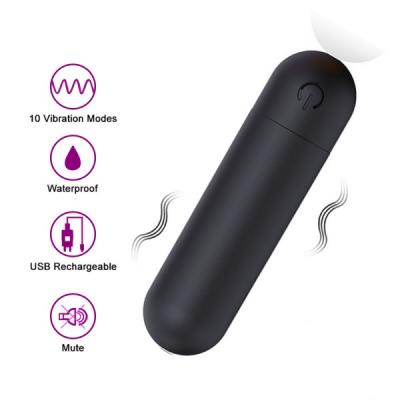 Bullet Vibrator for Women - Mini Vibrator Made of Body-Safe Silicone, Fully Waterproof, USB Rechargeable - Personal Massager with 10 Vibration Settings