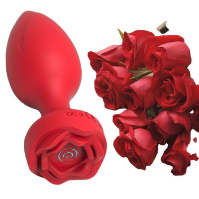 Wholesale male remote control rose anal vibrator vibrating anal plug men anal vibrator